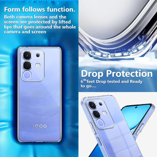 Mobielectro Soft Silicon Transparent |Scratch Resistant Clear Case for Vivo T4X 5G