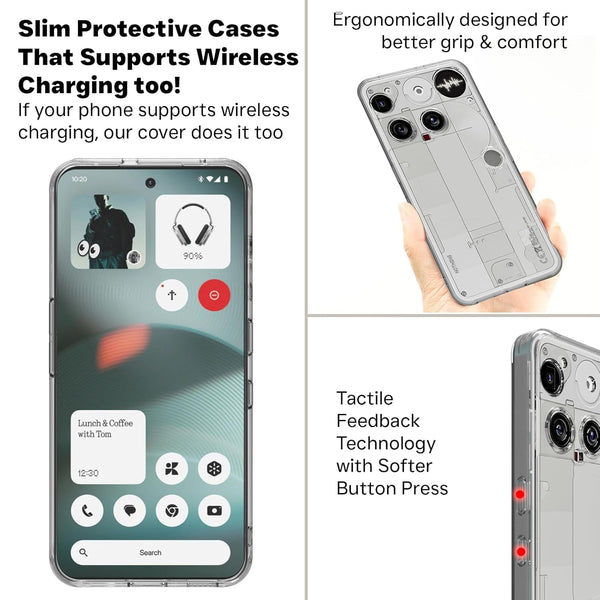 Mobielectro Clear Transparent Shockproof Scratch Resistant Protective Phone Case for Nothing Phone 3