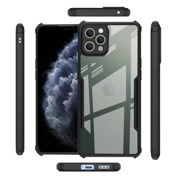 Mobielectro Camera Bump Protection | Slim Stylish 360 Protection Design |Crystal Clear | Shockproof Eagle Back Cover for iPhone 11 Pro Max - Black