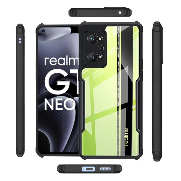 Mobielectro Camera Bump Protection | Slim Stylish 360 Protection Design |Crystal Clear | Shockproof Eagle Back Cover for Realme GT NEO 2 5G - Black