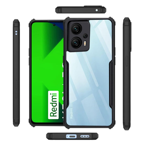 Mobielectro Camera Bump Protection | Slim Stylish 360 Protection Design |Crystal Clear | Shockproof Eagle Back Cover for RedMi K50i 5G - Black