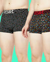 T.T. Mens Desire 100% Combed Cotton Printed Mini Top Elastic Trunk Pack Of 2 Navy-Black