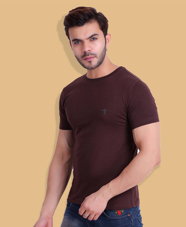 T.T. Cool Men Pack Of 3 T-Shirts Red-Cyan-Brown