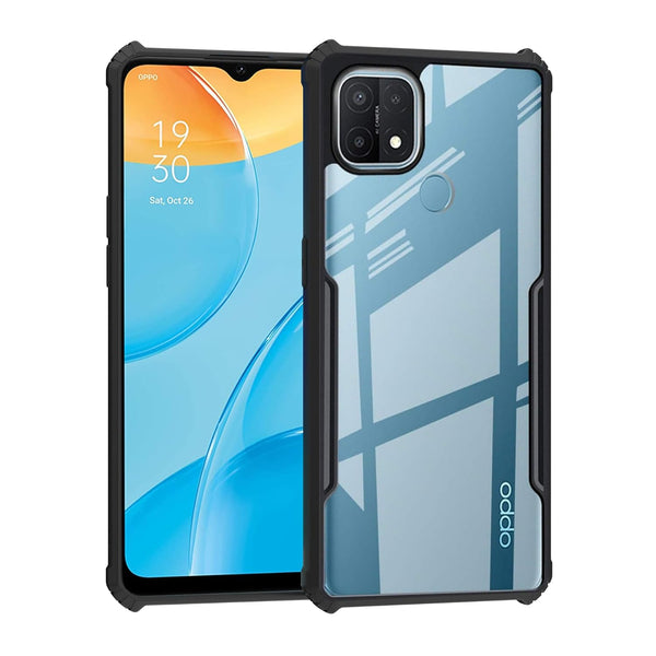 Mobielectro Camera Bump Protection | Slim Stylish 360 Protection Design |Crystal Clear | Shockproof Eagle Back Cover for Oppo A15 | A15s - Black