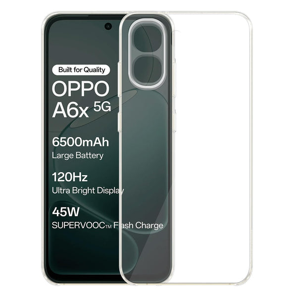 Mobielectro Clear Transparent Shockproof Scratch Resistant Protective Phone Case for Oppo A6X 5G