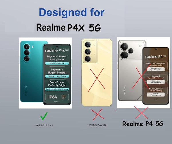 Mobielectro Clear Transparent Shockproof Scratch Resistant Protective Phone Case for Realme P4X 5G