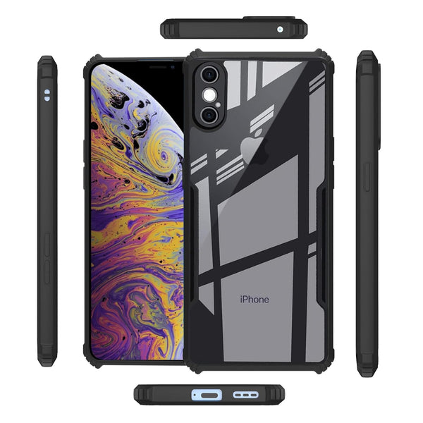 Mobielectro Camera Bump Protection | Slim Stylish 360 Protection Design |Crystal Clear | Shockproof Eagle Back Cover for iPhone XS Max- Black