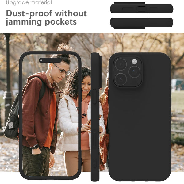 Mobielectro Waterkproof Soft Silicone Ultra Slim O.G Case for iPhone 16 pro - Black