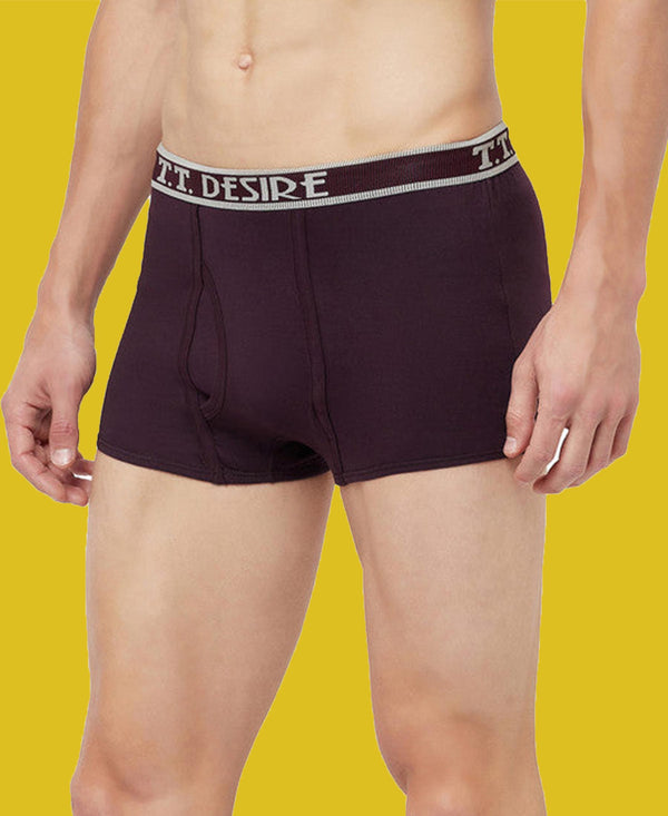 T.T. Mens Desire Fashion Top Elastic Trunk Pack Of 3 Olive-Purple-Blue