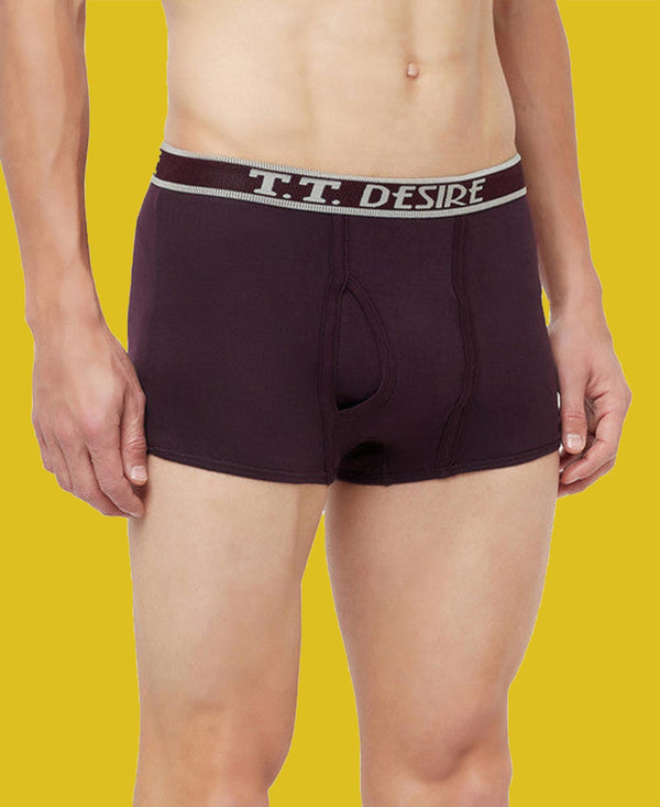 T.T. Mens Desire Fashion Top Elastic Trunk Pack Of 3 Olive-Purple-Blue