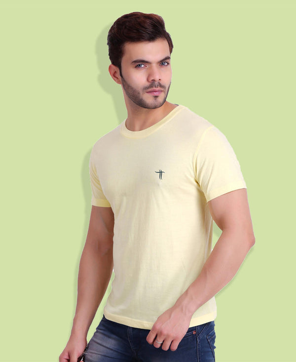 T.T. Cool Men T-Shirts Pack Of 3Lemon-Navy-Beige