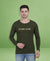 HiFlyers Men Olive Regular Fit Printed Round Neck T-Shirt