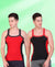 T.T. Men DesignerGym Vest Pack Of 2 Red-Black -Black-Red
