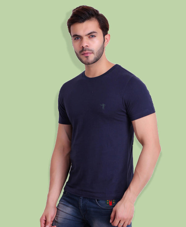 T.T. PolyMen Navy Quick-Dry Tshirt