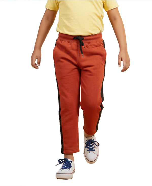 Hiflyers Boys & Girls|Regular Fit|Cotton Fleece Winter Lower|Warm & Soft | Drawstring Waist | Kids Casual Trackpant|Rust