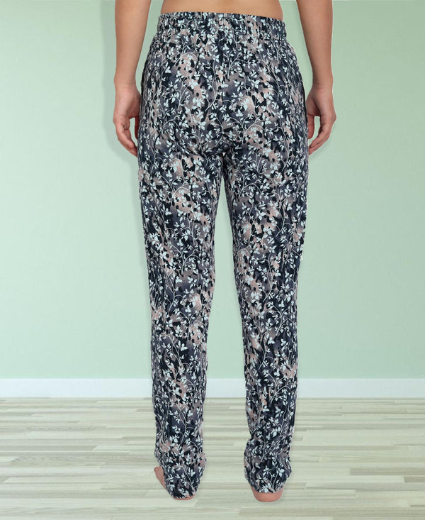 HiFlyers Women Comfort Fit Grey Printed Cotton Pyjama