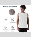 Almo Men’S Cotton Vest|Premium Melange Cotton|Regular Fit|Soft, Breathable, Fade-Resistant | Anti-Bacterial & Lightweight | Ideal For Gym/Sports Activities|Pack Of 2|Ice Melt::White