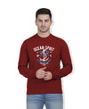 Hiflyers Men|Regular Fit|Chest Printed Cotton Fleece|Soft Stylish Casual Winter Wear Sweatshirt|Maroon-P10