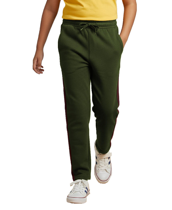 Hiflyers Boys & Girls|Regular Fit|Cotton Fleece Winter Lower|Warm & Soft | Drawstring Waist | Kids Casual Trackpant|Olive