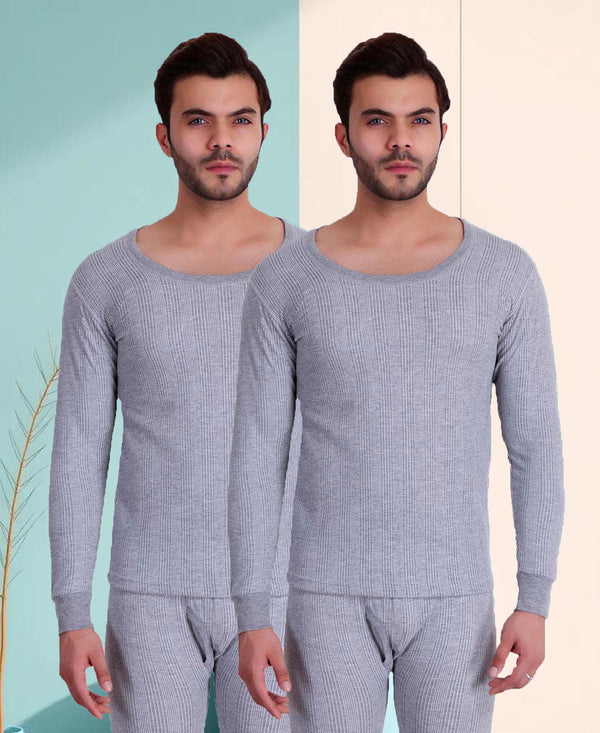 T.T. Men Hotpot Elite Top Thermal Pack Of 2- Grey Melange