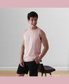 Almo Men’S Cotton Vest|Premium Melange Cotton|Regular Fit|Soft, Breathable, Fade-Resistant | Anti-Bacterial & Lightweight | Ideal For Gym/Sports Activities|Pack Of 2|Peach::Green