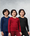 T.T. Boys & Girls |Slim Fit| Cotton Fleece |Full Sleeves|Round Neck|Trendy Winter Wear|Dyed Top Pack Of 3-Red-Blue-Black
