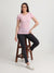 T.T. Women Solid Regular Fit Poly Round Neck Tshirts -Pink