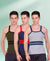 T.T. Men DesignerGym Vest Pack Of 3 Grey-Blue -Blue-Red-Olive-Black
