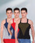 T.T. Men DesignerGym Vest Pack Of 3 Black-Olive -Blue-Red-Grey-Blue