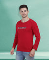 HiFlyers Men Red Regular Fit Printed Round Neck T-Shirt