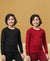 T.T. Boys & Girls |Slim Fit| Cotton Fleece |Full Sleeves|Round Neck|Trendy Winter Wear|Dyed Top Pack Of 2-Red-Black