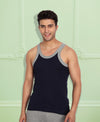 T.T. Men Titanic Pure Cotton Navy Gym Vest