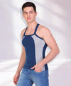 T.T. Men DesignerGym Vest Pack Of 3 Black-Olive -Blue-Grey -Red-Blue