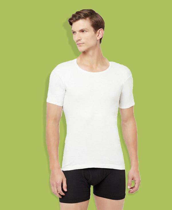 T.T. Men Interlock Vest Half Sleeve Pack Of 2 White