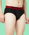 T.T. Mens Desire 100% Combed Cotton Front Open Brief Top Elastic Pack Of 2 Black-Dark Brown