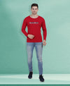 HiFlyers Men Red Regular Fit Printed Round Neck T-Shirt