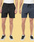 T.T. Men Cool Check Shorts Pack Of 2 Navy-Black