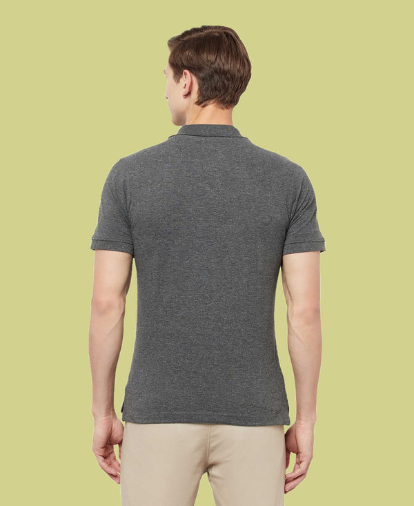 HiFlyers Men'S Solid Tshirts With Pocket Anthra