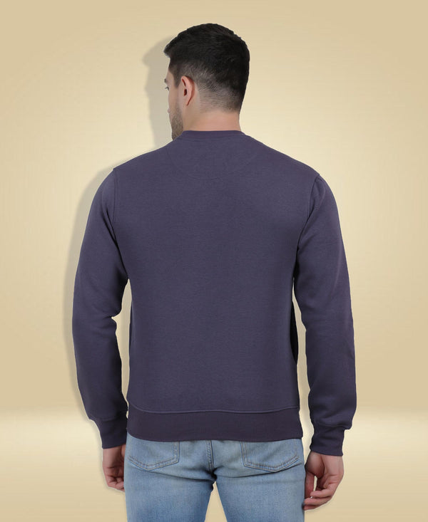 HiFlyers Mens Anthra Slim Fit Printed Round Neck Sweatshirt