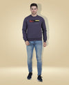HiFlyers Mens Anthra Slim Fit Printed Round Neck Sweatshirt