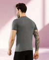 T.T. Men Slim Fit 100% Cotton Cool Round Neck Half Sleev Solid Tshirt Anthra