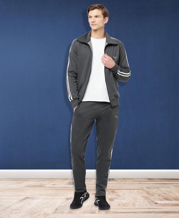 HiFlyers Mens Anthra Regular FitSolid Fleece Tracksuit