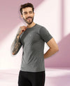 T.T. Men Slim Fit 100% Cotton Cool Round Neck Half Sleev Solid Tshirt Anthra