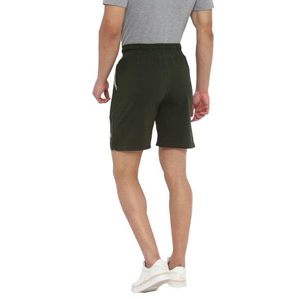 Almo Men Combed Cotton Knitted Shorts | Regular Fit | Soft & Breathable | Everyday Comfort Shorts for Men-Rifle Green