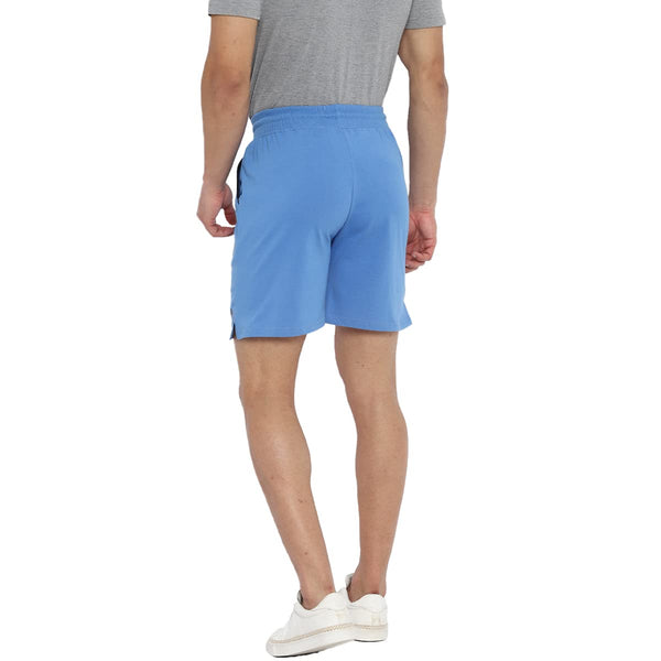 Almo Men Combed Cotton Knitted Shorts | Regular Fit | Soft & Breathable | Everyday Comfort Shorts for Men-Ultramarine