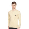 Almo Men Cotton Slub Henley T-Shirt | Full Sleeve | Lightweight & Breathable | Regular Fit Casual T-Shirt for Men-Tan
