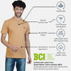 Almo Men Cotton Slub Henley T-Shirt | HalfSleeve | Lightweight & Breathable | Regular Fit Casual T-Shirt for Men-Dirty Orange