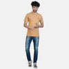 Almo Men Cotton Slub Henley T-Shirt | HalfSleeve | Lightweight & Breathable | Regular Fit Casual T-Shirt for Men-Dirty Orange