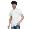 Almo Men Cotton Slub Henley T-Shirt | HalfSleeve | Lightweight & Breathable | Regular Fit Casual T-Shirt for Men-White