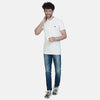 Almo Men Cotton Slub Henley T-Shirt | HalfSleeve | Lightweight & Breathable | Regular Fit Casual T-Shirt for Men-White